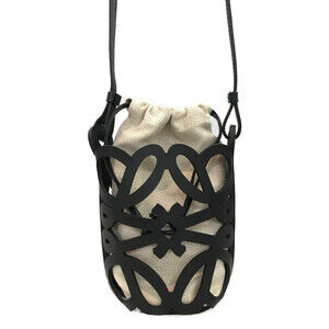 Loewe Anagram Cutout black leather Crossbody Shoulder Bag